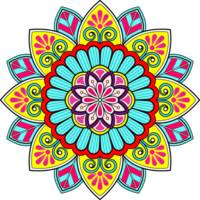 etnico mandala con colorato ornamento per arte su il parete. tessuto modello. carta strutturato sfondo piastrella stampino etichetta e tessile. astratto illustrazione. png