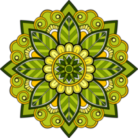 etnico mandala con colorato ornamento per arte su il parete. tessuto modello. carta strutturato sfondo piastrella stampino etichetta e tessile. astratto illustrazione. png