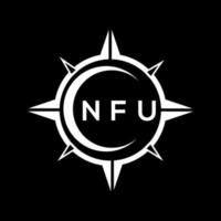 NFU abstract monogram shield logo design on black background. NFU creative initials letter logo. vector