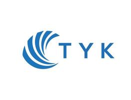 tyk letra logo diseño en blanco antecedentes. tyk creativo circulo letra logo concepto. tyk letra diseño. vector