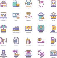 Ecommerce Icon Filled Color Design Pack for Your Website Design, Logo, App, UI vector