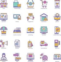 Ecommerce Icon Filled Color Design Pack for Your Website Design, Logo, App, UI vector