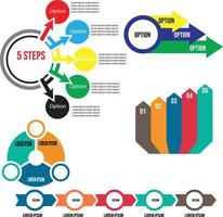 infografía elementos haz de 5 5 diseños vector