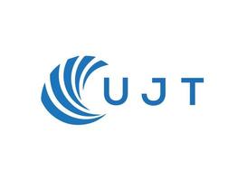UJT letter logo design on white background. UJT creative circle letter logo concept. UJT letter design. vector