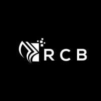 RCB credit repair accounting logo design on BLACK background. RCB creative initials Growth graph letter logo concept. RCB business finance logo design. vector