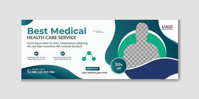 Medical healthcare timeline cover or social media doctor web banner template set vector