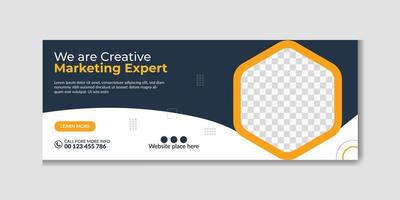 Digital marketing agency timeline cover and web banner template for digital marketing business vector