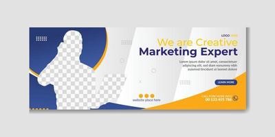 Digital marketing agency timeline cover design and web banner template, corporate banner, header, webinar banner design vector