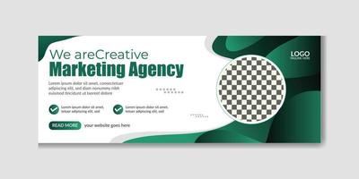 Digital marketing agency timeline cover design and web banner template, corporate banner, header, webinar banner design vector