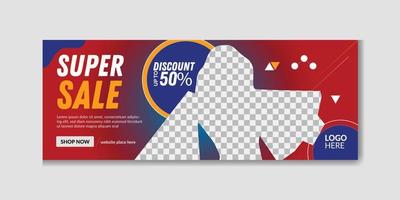 Fashion sale timeline cover banner template or web ad template design free vector