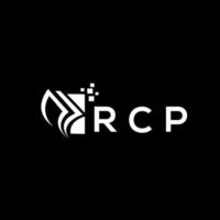 RCP credit repair accounting logo design on BLACK background. RCP creative initials Growth graph letter logo concept. RCP business finance logo design. vector
