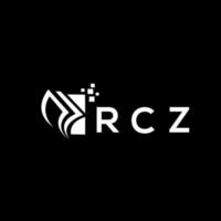 RCZ credit repair accounting logo design on BLACK background. RCZ creative initials Growth graph letter logo concept. RCZ business finance logo design. vector