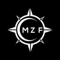 MZF abstract monogram shield logo design on black background. MZF creative initials letter logo. vector