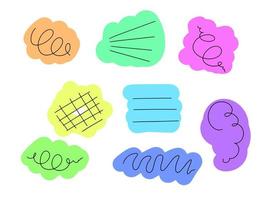 Set of abstract shapes. Geometric multicolored base form for simple floral prints. Flat kids cartoon doodle vector