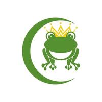 King frog logo icon template design vector