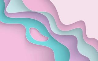 multi colored abstract pink green, blue overlap layers papercut wavy background. eps10 vector