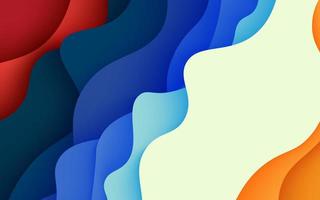 multi colored blue red orange overlap layers papercut wavy background. eps10 vector