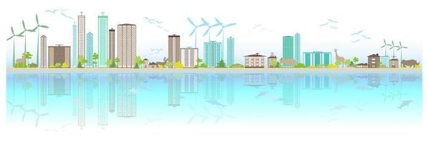 Clean green environment. Ecology concept and Environmental  design elements for sustainable energy development, Vector illustration Nature, ecology, organic, environment, banners.