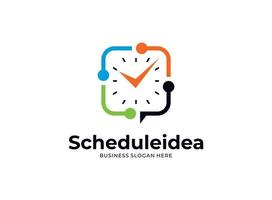 Schedule time checklist data logo template illustration. Flat vector icon symbol sign from modern time management collection for mobile concept and web apps design.