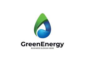 Green energy logo icon design. Sustainable eco power company symbol. Vector illustration.