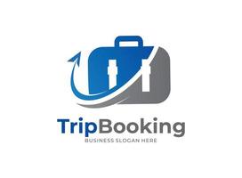 Flight Trip booking logo icon vector