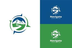 Vector icon logo navigate mountain Template