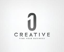 N One 1 Negative space logo design vector templates