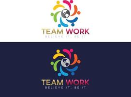 Friendship, unity people care logo, Creative people logo, Teamwork, Connectivity Premium logo template vector