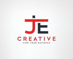 Letter J E typography vector Logo design vector