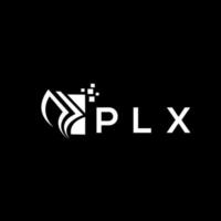 PLX credit repair accounting logo design on BLACK background. PLX creative initials Growth graph letter logo concept. PLX business finance logo design. vector