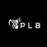 PLB credit repair accounting logo design on BLACK background. PLB creative initials Growth graph letter logo concept. PLB business finance logo design. vector