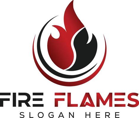 Fire flames logo, gas logo design vector