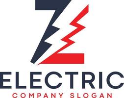 z eléctrico letra logo diseño con Encendiendo trueno tornillo logo vector