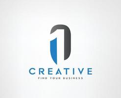 N One 1 Negative space logo design vector templates