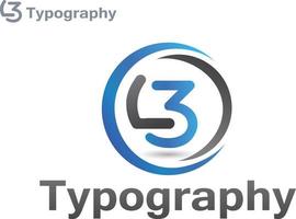 tipografía l3 o l73 moderno logo vector