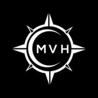 MVH abstract monogram shield logo design on black background. MVH creative initials letter logo. vector