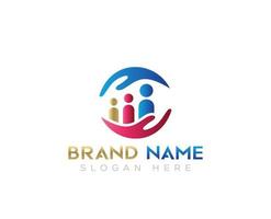 Charity logo or Partnership with friendly people logo vector