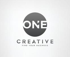 N One 1 Negative space logo design vector templates