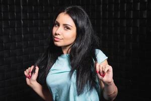 Portrait of a playful brunette photo