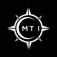 MTI abstract monogram shield logo design on black background. MTI creative initials letter logo. vector