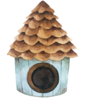 Vogelhaus Aquarell handgemalt png