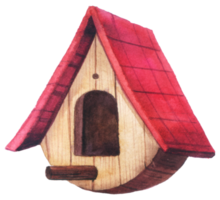 Birdhouse watercolor hand painted png