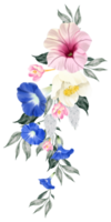 Spring floral bouquet watercolor flower blooming png