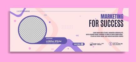 Modern banner template design for business webinar, marketing webinar, online class program, etc vector