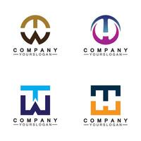 Initial letter wt logo or tw logo vector design template