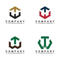 Initial letter wt logo or tw logo vector design template