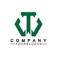 Initial letter wt logo or tw logo vector design template