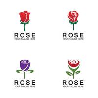 Rose logo flower vector icon illustration design