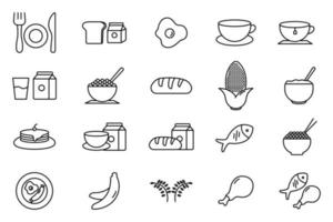 Breakfast set icon illustration. icon related to food and drink. Outline icon style. Simple vector design editable