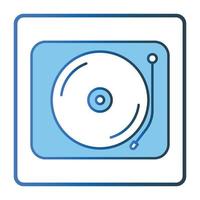 Record player icon illustration. icon related to multimedia. Lineal color icon style, two tone icon. Simple vector design editable